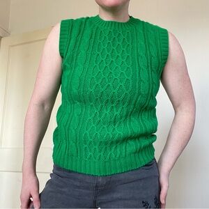 Vintage Boundary Waters Green Cable knit sweater vest